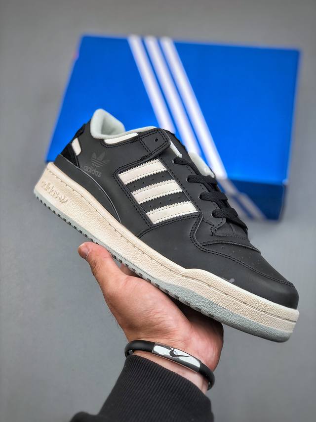 Adidas Originals Forum 84 Low Cl罗马系列低帮复古系带百搭休闲运动板鞋“皮革黑米白灰绿”Ie7 尺码：36-45 半