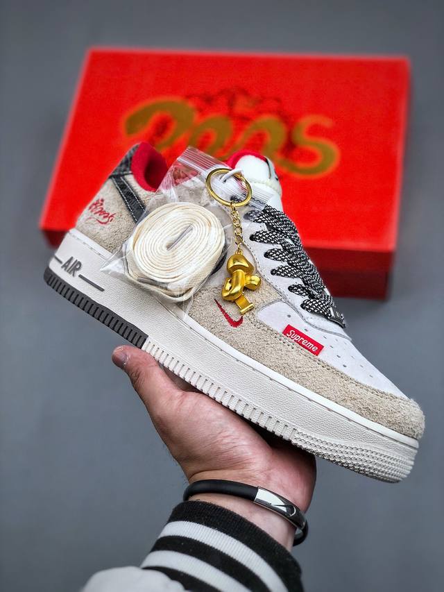 Nike Air Force 1'07 Low Supreme联名 灰蛇鳞 空军一号低帮休闲板鞋 Dm6688-010 #原楦头原纸板 原装鞋盒 定制五金配件