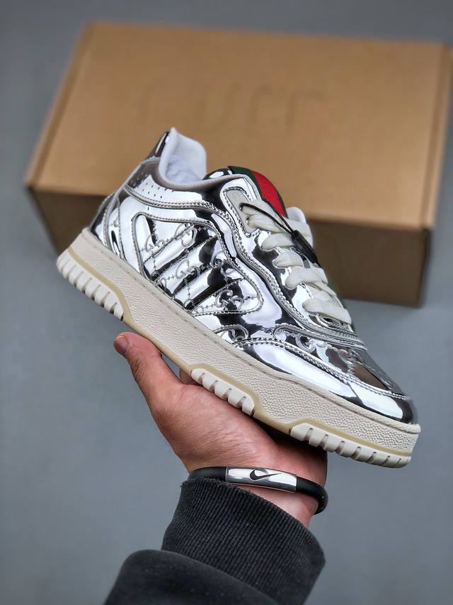 意大利奢侈品牌-古驰gucci Re-Web Leather Sneakers 系列低帮复古百搭训练休闲运动小白板鞋 尺码：35-45