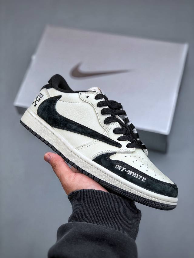 Travis Scott X Fragment Design X Air Jordan 1 Low Og Sp Aj1 乔1 Off-White联名 百搭黑白