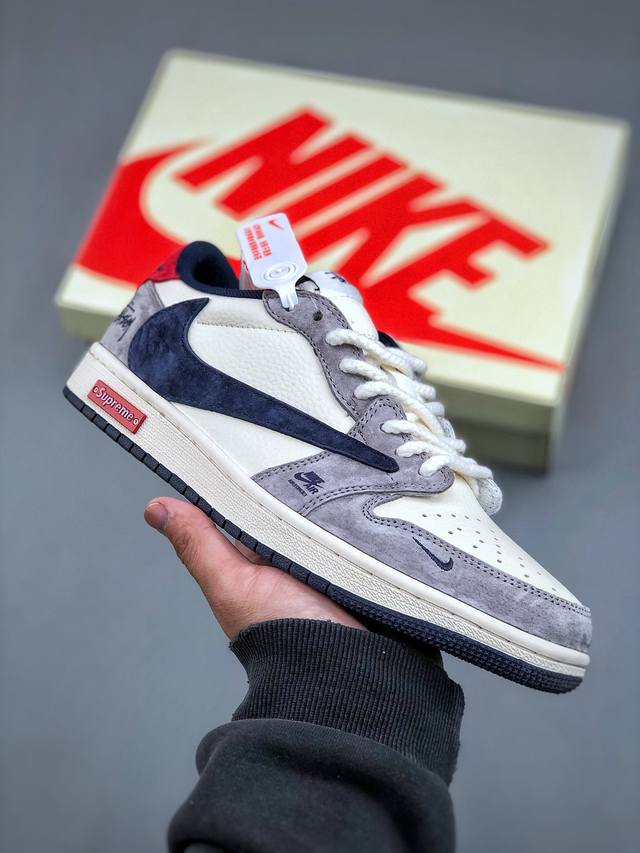 Travis Scott X Fragment Design X Air Jordan 1 Low Og Sp Aj1 乔1 斯图西supreme联名 蓝红灰猪