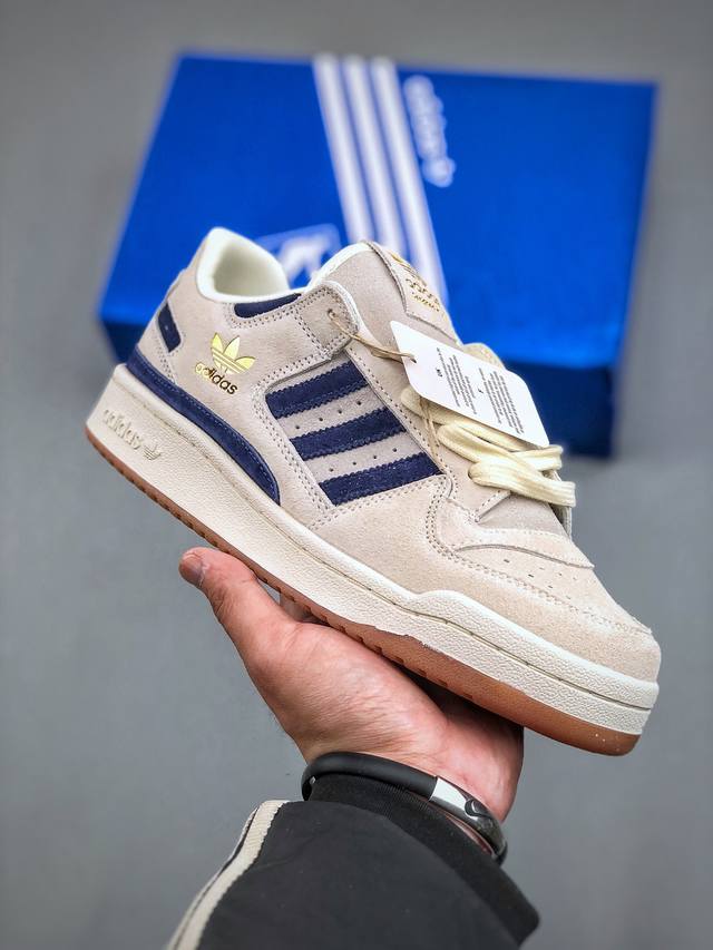 海外渠道版 原盒原标 Adidas Forum Low Cl 三叶草低邦经典魔术贴复古板鞋 男女潮流头层皮休闲鞋原楦原数据开发 采用牛培皮革材质全头层皮鞋面 原