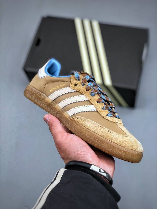 Adidas Originals Samba Classic Tan White Gum 桑巴舞系列绅士德训足球百搭皮革板鞋“联名奶茶黄奶白蓝生胶底”Ih326