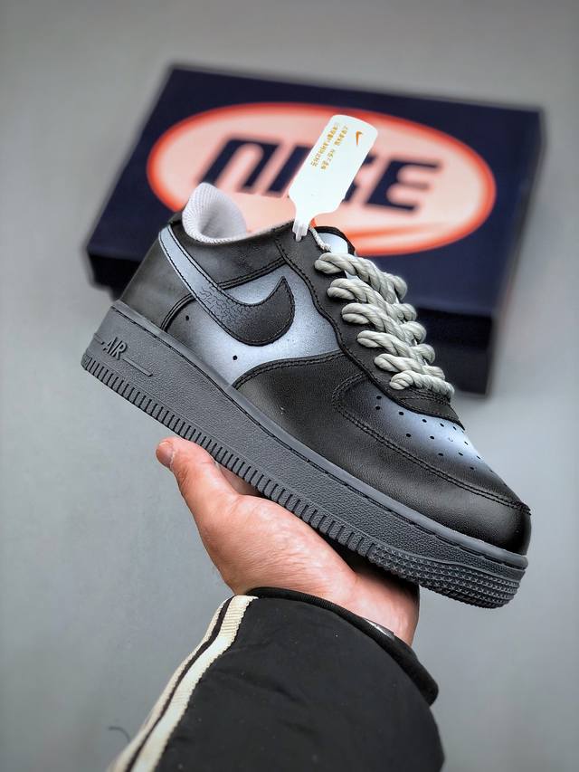 Nike Air Force 1 Low 07 黑灰渐变原楦头原纸板 打造纯正低帮空军版型专注外贸渠道 全掌内置蜂窝气垫 原盒配件 原厂中底钢印、拉帮完美 官方