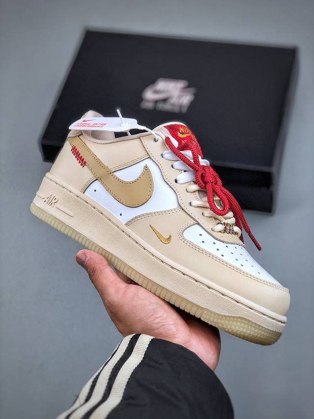 Nike Air Force 1 Low 07 Cny 蛇年 浅棕原楦头原纸板 打造纯正低帮空军版型专注外贸渠道 全掌内置蜂窝气垫 原盒配件 原厂中底钢印、拉帮