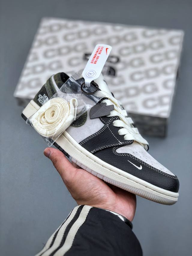 Air Jordan 1 Retro Low X The North Face 黑灰绿小钩官方同步新色 原装级产物拒绝公底 立体鞋型 细节完美 高清洁度 购置公