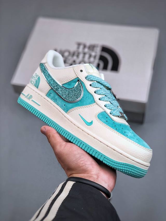 海外限量发售！公司级nike Air Force 1 '07 Low “北面联名--满天星蓝勾白蓝配色”空军一号 低帮 运动鞋 休闲鞋 折边针车 工艺难度大 原