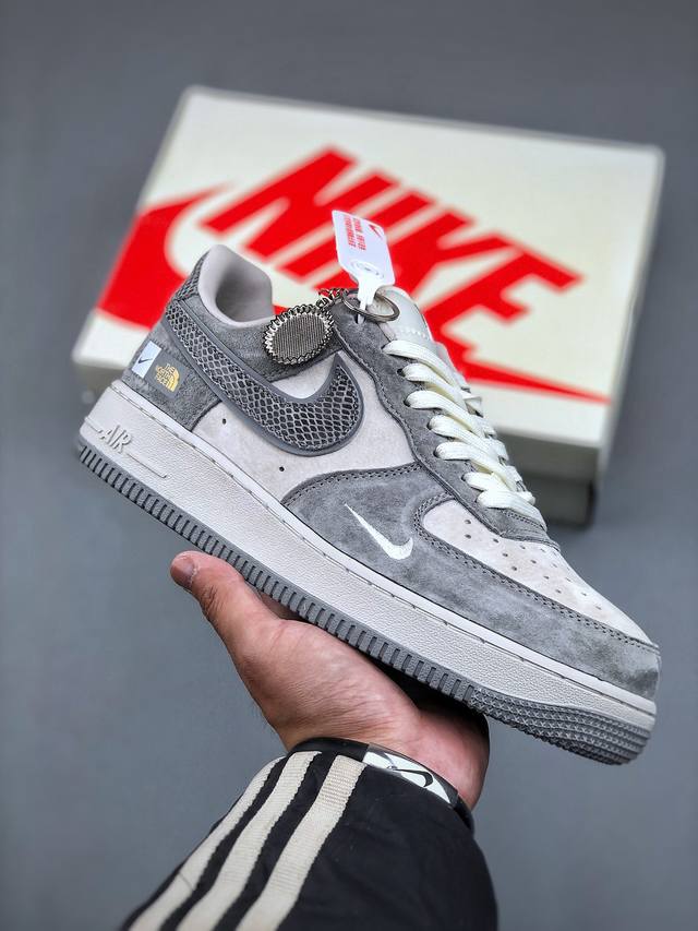 Nike Air Force 1'07 Low 北面联名 猪八灰蛇纹 空军一号低帮休闲板鞋 Df0 -027 #原楦头原纸板 原装鞋盒 定制五金配件 内置全掌气