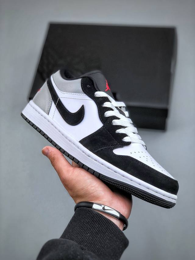 过验版本 Air Jordan 1 Low Aj1 乔1灰银黑勾 低帮文化休闲板鞋 Hf3 -106 #市售最高品质 原鞋开发 大厂代工流水线打造 公司货既视感