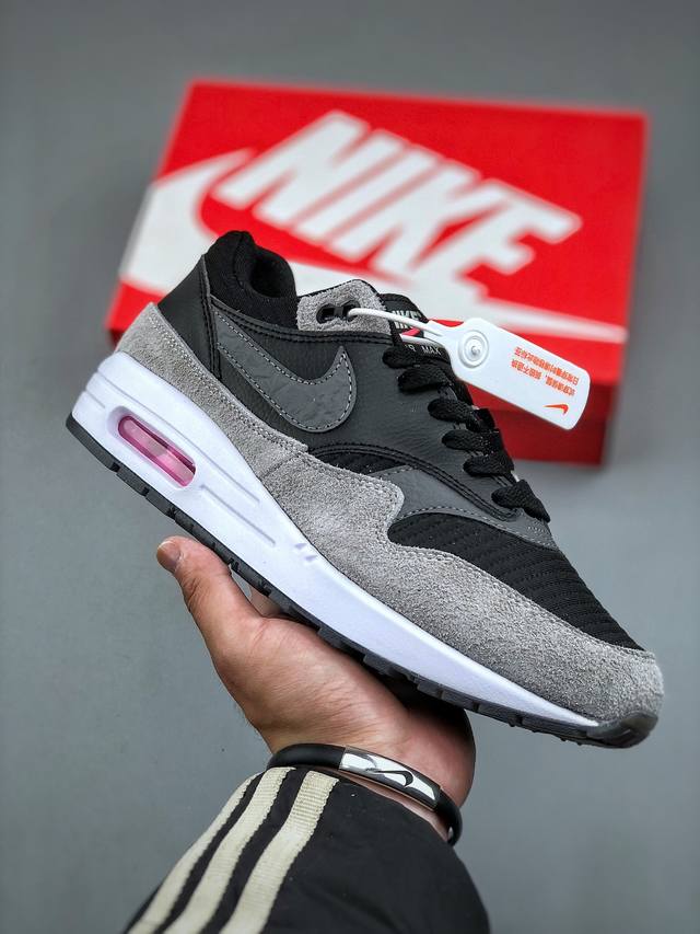 Nike Air Max 1 Premium Dark Smoke Grey 初代系列低帮复古气垫百搭休闲运动慢跑鞋“烟灰黑”Hj9292-070 尺码：36-