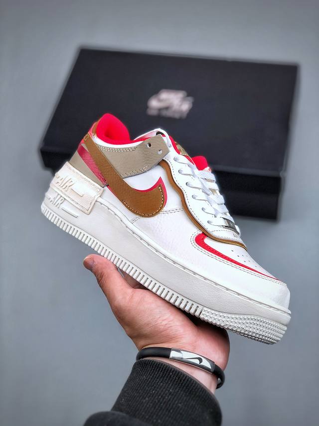 Nike Air Force 1 Shadow 全新少女系解构主义设计 马卡龙空军一号轻量增高低帮百搭板鞋 #双层轻量eva发泡中底+防滑rb橡胶外圈底鞋底纯原