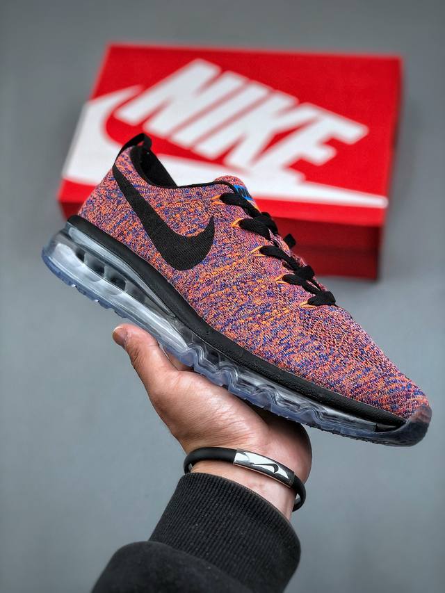 Nike Air Max Flyknit 2014 耐磨轻便 织物减震防滑透气轻便 低帮跑步鞋 蒸汽大气垫百搭休闲运动慢跑鞋 耐克 原档案flyknit鞋面，新