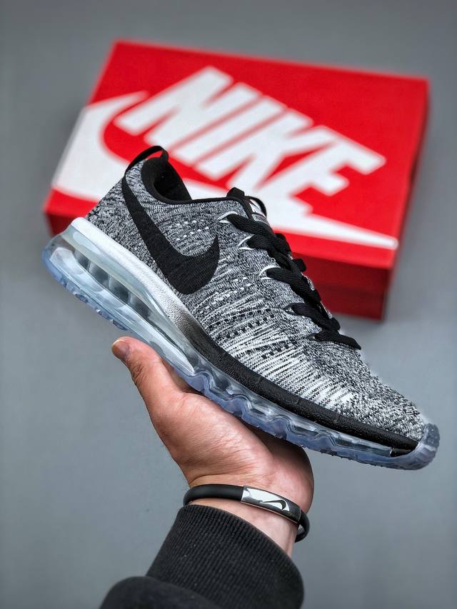 Nike Air Max Flyknit 2014 耐磨轻便 织物减震防滑透气轻便 低帮跑步鞋 蒸汽大气垫百搭休闲运动慢跑鞋 耐克 原档案flyknit鞋面，新