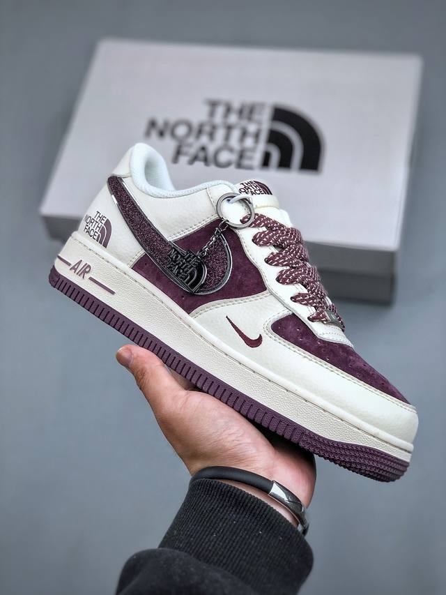 Nike Air Force 1 Low 07 X The North Face 白紫小钩满天星原楦头原纸板 打造纯正低帮空军版型专注外贸渠道 全掌内置蜂窝气垫