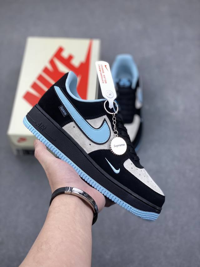 本地通话 海外限量发售！公司级nike Air Force 1 '07 Low “Supreme联名 小清新蒂芙尼”空军一号 低帮 运动鞋 休闲鞋 折边针车 工