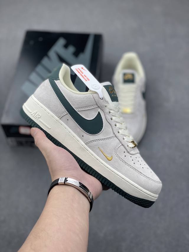 秋冬新品 公司级 Nike Air Force 1 Low ’07 小勾绿麂皮 空军一号低帮休闲板鞋 原厂麂皮 原楦原纸板 纯正版型 正品nfc感应芯片 高清洁