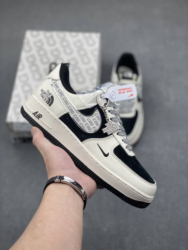 海外限量发售！公司级nike Air Force 1 '07 Low “北面联名--Cdg黑白”空军一号 低帮 运动鞋 休闲鞋 折边针车 工艺难度大 原楦头原纸