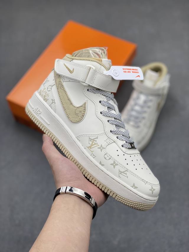 工厂套现 元旦福利 原本地300版本 海外限量发售！公司级nike Air Force 1 '07 Low “Lv联名--浅黄牛仔暗夜精灵”空军一号 中帮 运动