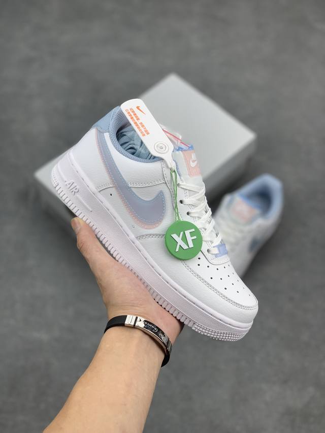 长期补货 核心特价 独家订单 Xf版本 Nike Air Force1 Low White Pink Blue “3D眼镜红蓝粉”全新空军一号低帮款 在经典全白