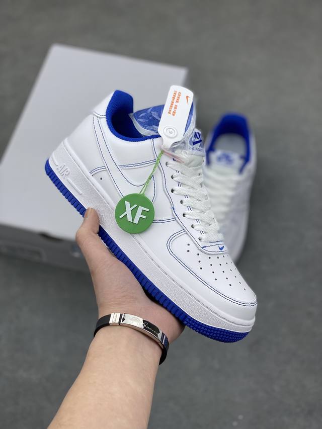 超级福利长期补货 独家特价 Xf版本 原本地200版本 公司级nike Air Force 1 '07 白蓝缝线 原楦头原纸板 纯正空军版型专注外贸渠道 全掌内