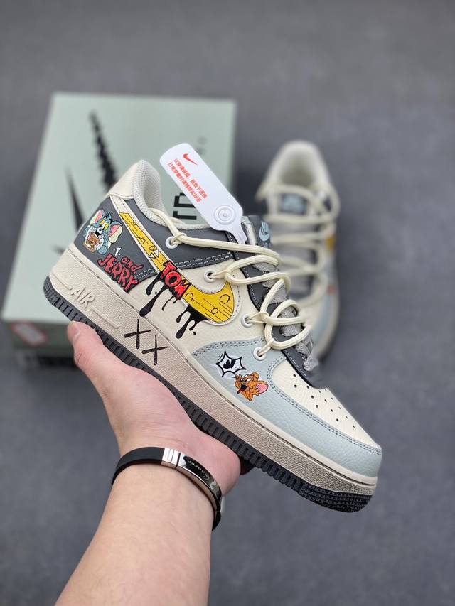 Nike Air Force 1 Low “Tom And Jerry” “汤姆和杰瑞”空军一号低帮休闲运动绑带板鞋 在一个温馨的小房子里，住着一对欢喜冤家 汤