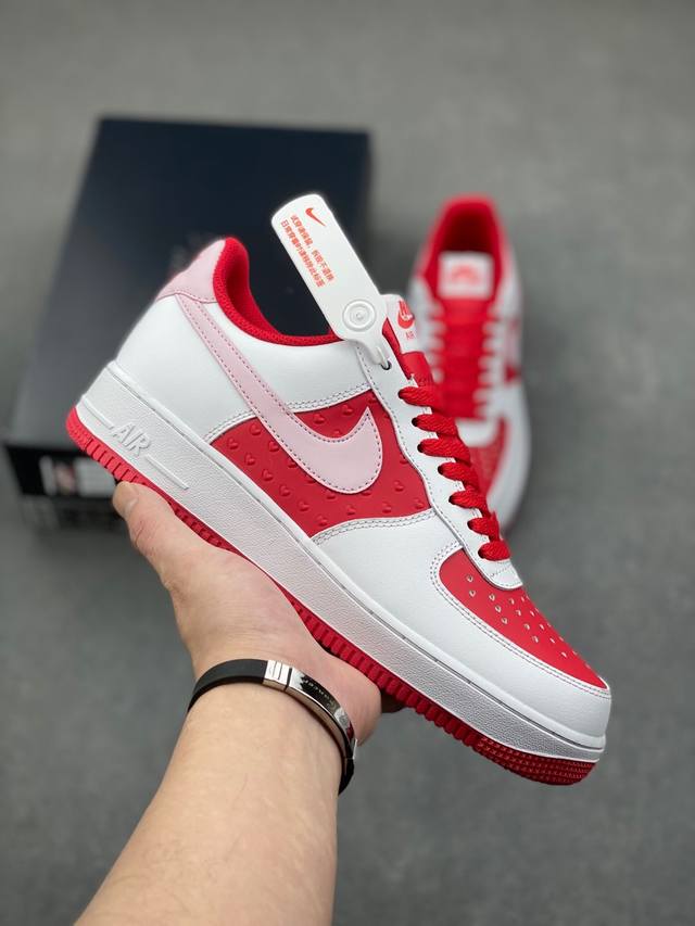 Nike Air Force 1 Low Valentine’S Day Perfect Pair 时尚百搭 防滑耐磨 低帮 爱心白红 青少年 原楦头原纸板 打