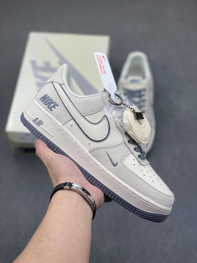 海外限量发售！公司级nike Air Force 1 '07 Low “Nike联名--米灰边”空军一号 低帮 运动鞋 休闲鞋 折边针车 工艺难度大 原楦头原纸