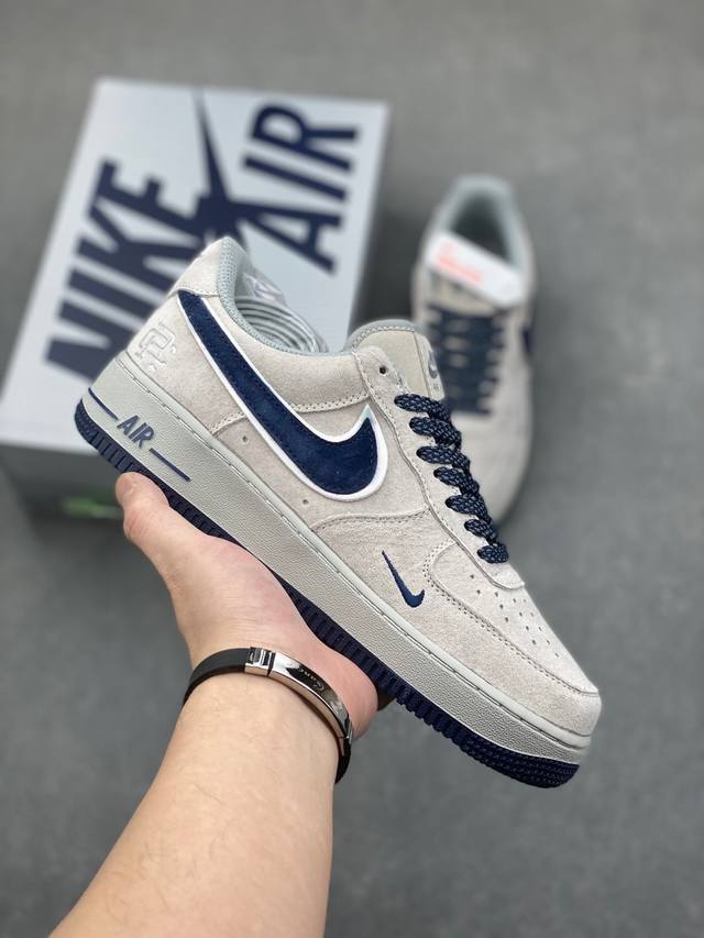 秋冬全新卫冕系列 公司级 Nike Air Force 1 '07 Low 麂皮深蓝卫冕冠军 小勾满天星空军一号中帮运动休闲板鞋 3M反光进口麂皮 原装鞋盒原楦