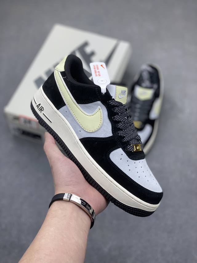 新品出货 公司级 Nike Air Force 1 Low ’07 奶油熊猫 麂皮空军一号低帮休闲板鞋 原厂麂皮 原楦原纸板 纯正版型 正品nfc感应芯片 高清