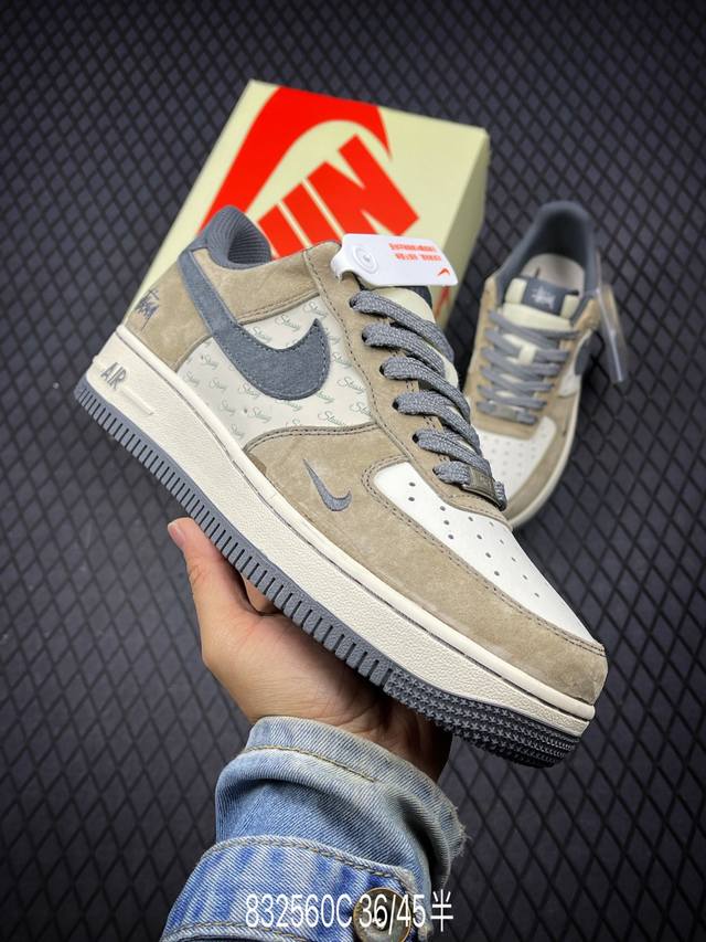 公司级nike Air Force 1 '07 Low “Supreme北面联名--猪八深蓝”空军一号 低帮 运动鞋 休闲鞋 折边针车 工艺难度大 原楦头原纸板