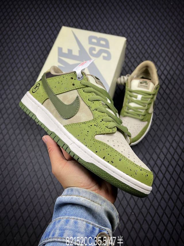 Yuto Horigome X Nike Sb Dunk Low “Asparagus” 灰绿羽毛 全网唯一全头层版本 正确低趴鞋头细节 拒绝偷工减料福利供应采