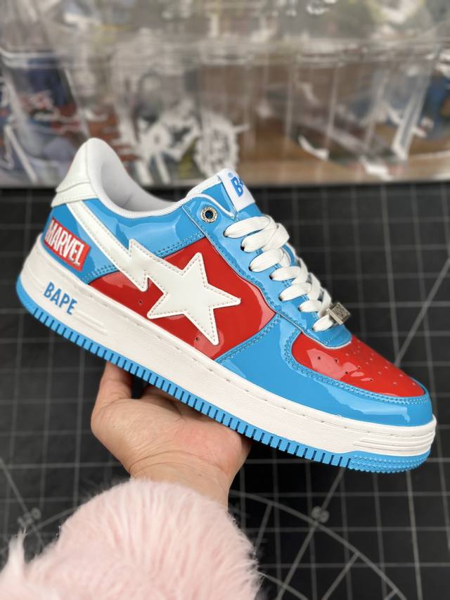 Marvel X Bape Sta To Low 漫威超级英雄联名 猿人头经典低帮运动休闲板鞋 定制特殊透明鞋盒 漫威超级英雄联名 钢铁侠、美队、绿巨人、黑寡妇