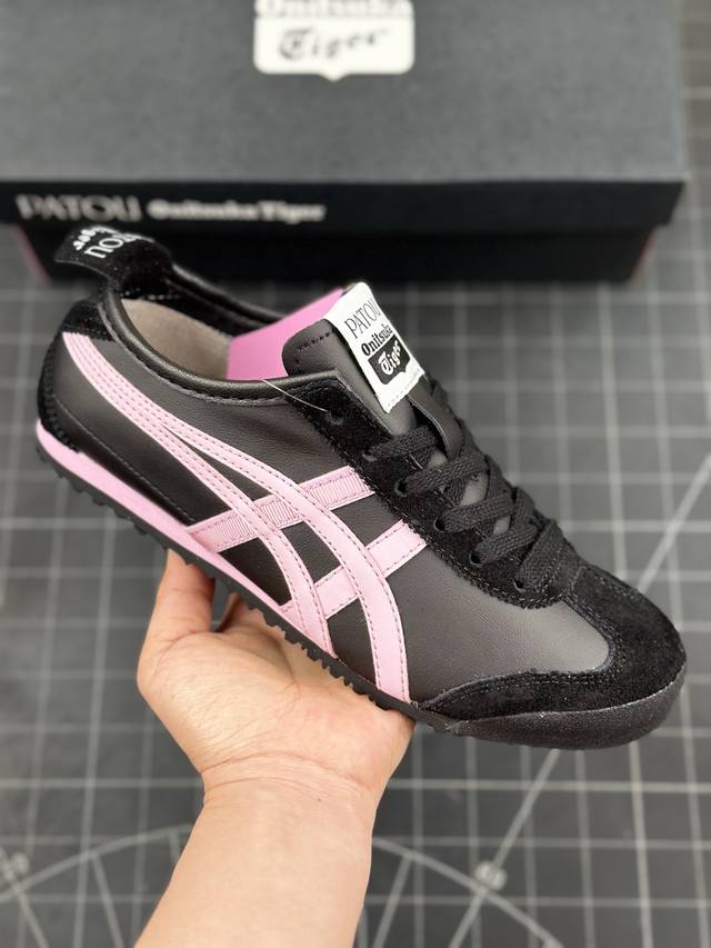 公司级onitsuka Tiger Mexico 66 阿斯克斯 鬼冢虎 低帮减震支撑低帮运动休闲鞋 这款鞋由皮革制成，具有鞋跟交叉加固设计，可提供更高的稳定性