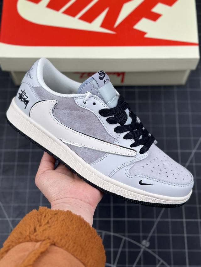 Travis Scott X Fragment Design X Air Jordan 1 Low Og Sp Aj1 乔1 斯图西联名 夏蝉灰 低帮文化休闲板