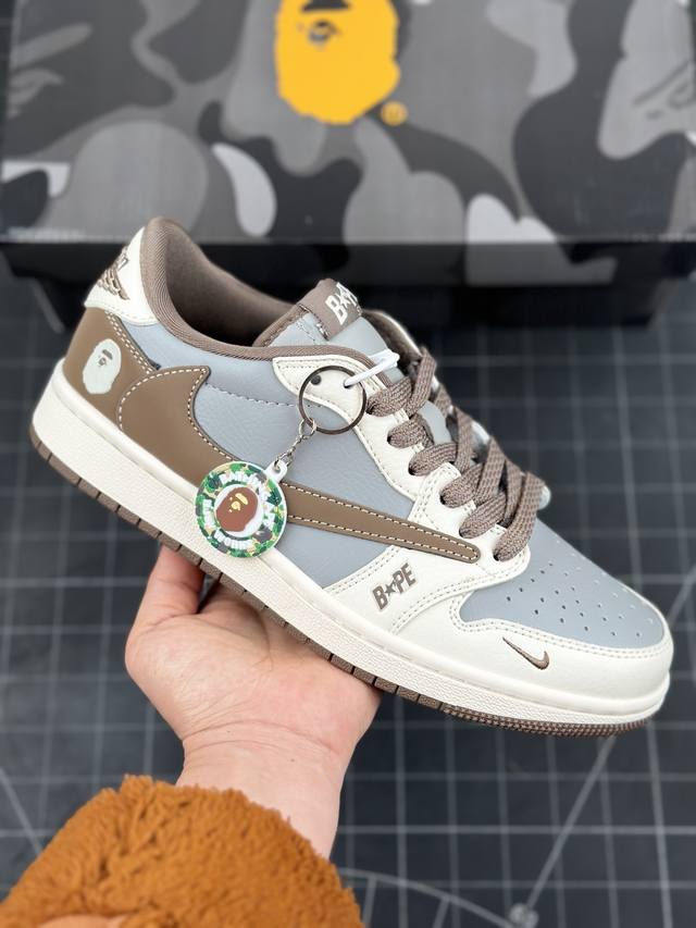 Travis Scott X Fragment Design X Air Jordan 1 Low Og Sp Aj1 乔1 Bape联名 茶褐 低帮文化休闲板