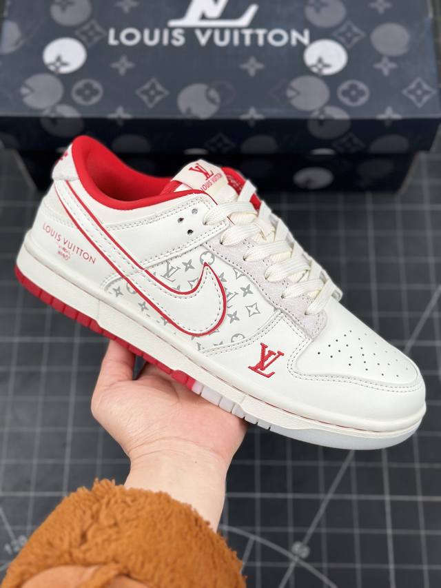 Nk Sb Dunk Low Lv联名红白 3M反光 夜光效果 周年高端定制 低帮休闲板鞋 #高端定制鞋盒 大厂纯原品质出货 超高清洁度 皮料切割干净无任何毛边