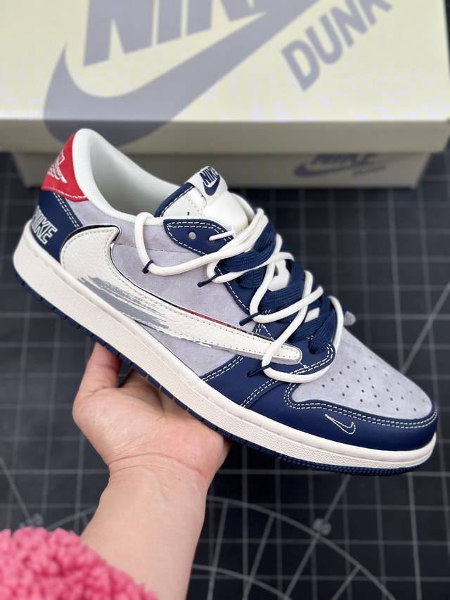 Travis Scott X Fragment Design X Air Jordan 1 Low Og Sp Aj1 乔1 涂鸦抽绳 低帮文化休闲板鞋 #多方