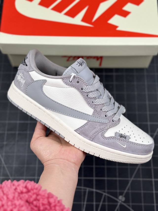 Travis Scott X Fragment Design X Air Jordan 1 Low Og Sp Aj1 乔1 斯图西联名 窗灰猪八 低帮文化休闲