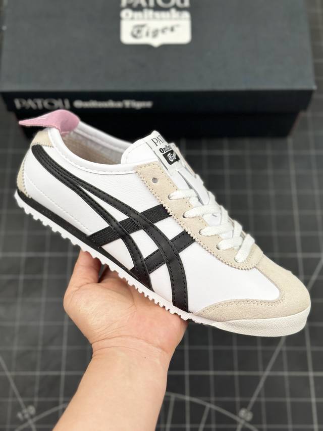 公司级onitsuka Tiger Mexico 66 阿斯克斯 鬼冢虎 低帮减震支撑低帮运动休闲鞋 这款鞋由皮革制成，具有鞋跟交叉加固设计，可提供更高的稳定性