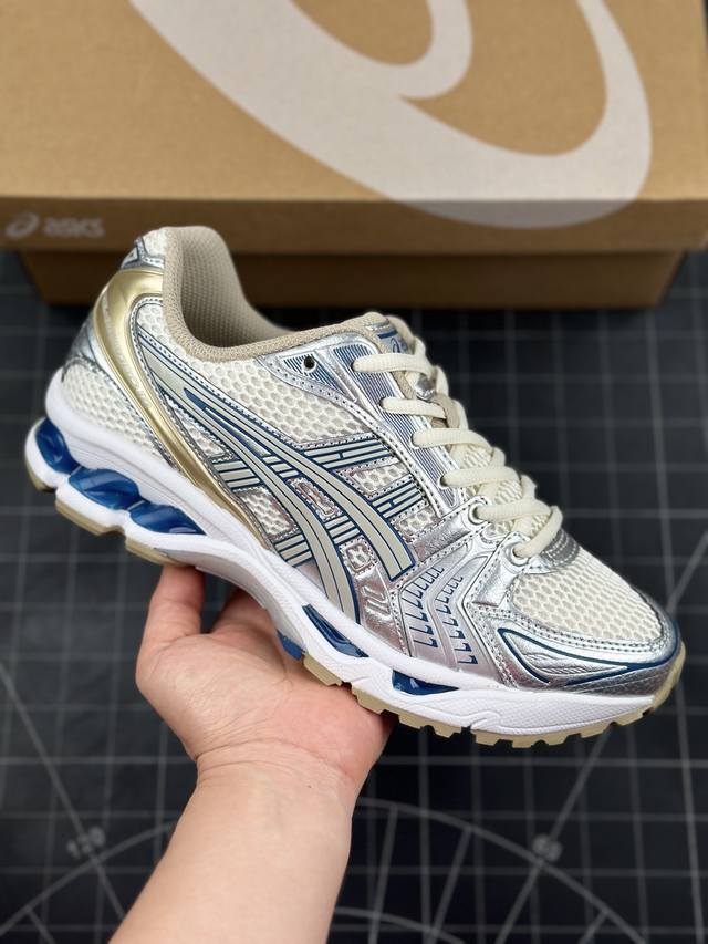 Asics Gel-Kayano 14 亚瑟士运动休闲透气专业跑鞋 #采用工程弹性双层再生针织密度鞋面材质，后跟3D可视gel缓震乳胶物料 #升级ff Blas