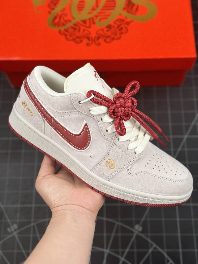 Air Jordan 1 Low Aj1 乔1 蛇年限定 猪八红勾 高端定制 低帮复古篮球鞋 #定制鞋盒 大厂纯原品质出货 超高清洁度 皮料切割干净无任何毛边