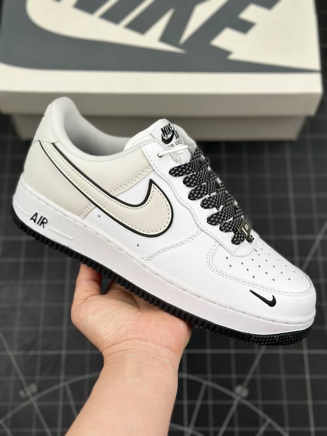 公司级nike Air Force 1 ‘07 Low “米白黑满天星”空军一号 低帮运动休闲鞋 折边针车 工艺难度大 原楦头原纸板 原装鞋盒 定制五金配件 内