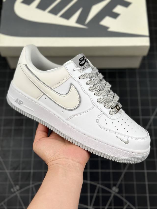 公司级nike Air Force 1 ‘07 Low “米白灰满天星”空军一号 低帮运动休闲鞋 折边针车 工艺难度大 原楦头原纸板 原装鞋盒 定制五金配件 内