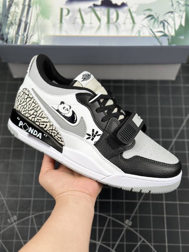 Nike Air Jordan Legacy 312 Low 特殊手绘 水墨国风 小钩熊猫 低帮文化休闲篮球鞋 乔丹最强三合一混合版 有着交错结合的设计，它的名