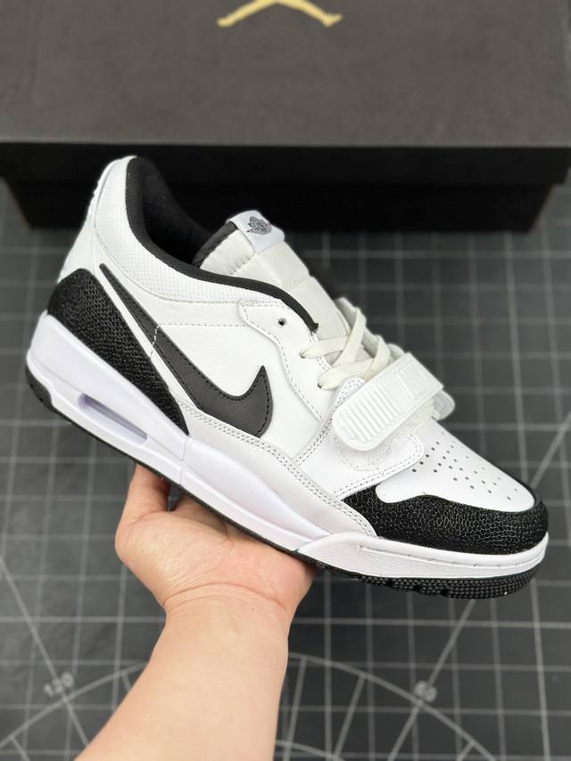 耐克nike Air Jordan Legacy 312 Low Panda 乔丹最强三合一混合版本低帮文化休闲运动篮球鞋“皮革白黑熊猫爆裂纹” #男女鞋真标半