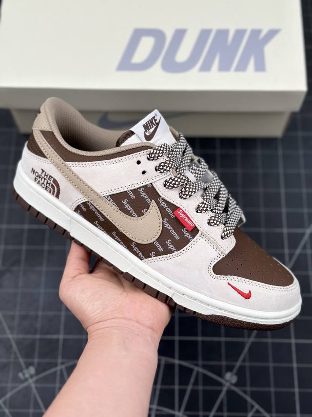 Nk Sb Dunk Low 北面xsupreme联名 弹幕棕勾 周年高端定制 低帮休闲板鞋 #定制鞋盒 大厂纯原品质出货 超高清洁度 皮料切割干净无任何毛边