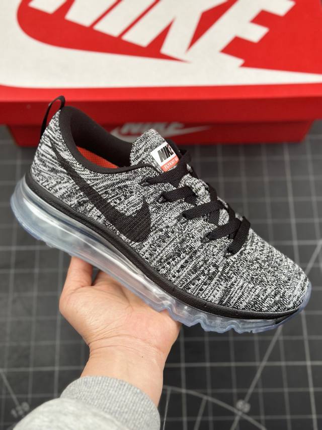 公司级nike Air Max Flyknit 耐磨轻便 织物减震防滑透气轻便 低帮跑步鞋 蒸汽大气垫百搭休闲运动慢跑鞋 耐克 原档案flyknit鞋面，新全掌