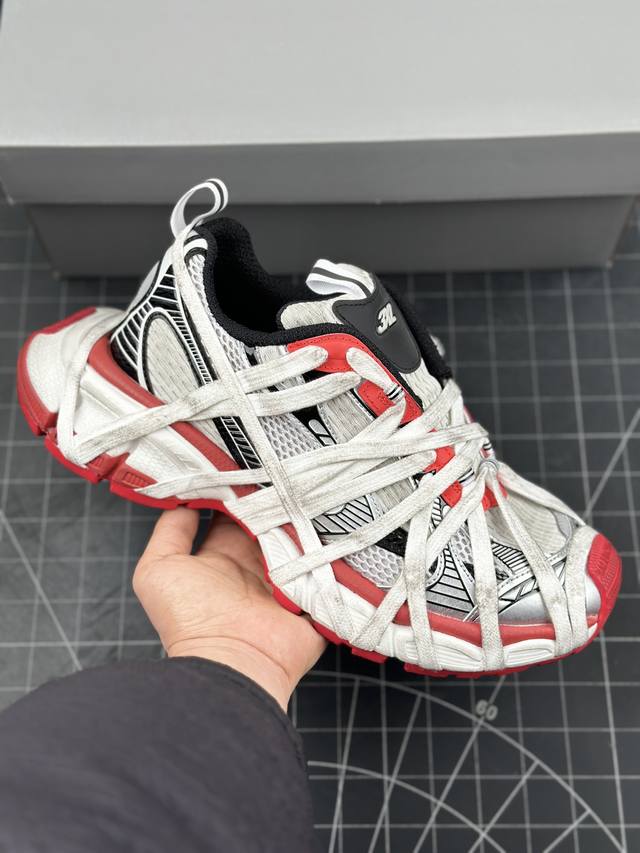 Xa版本 10代绑带款 法国高端奢侈品牌-巴黎世家balenciaga 3Xl Sneakers 3+系列低帮复古阔型底姥爹风潮流百搭休闲慢跑鞋 Balenci