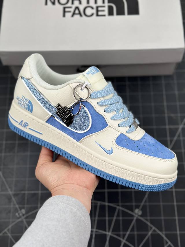 公司级nike Air Force 1 '07 Low “北面联名--满天星双勾蓝白配色”空军一号 低帮运动休闲鞋 折边针车 工艺难度大 原楦头原纸板 原装鞋盒