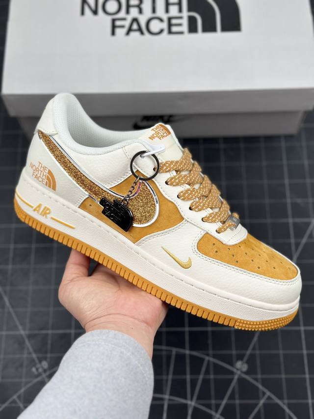 公司级nike Air Force 1 '07 Low “北面联名--满天星双勾黄白配色”空军一号 低帮运动休闲鞋 折边针车 工艺难度大 原楦头原纸板 原装鞋盒